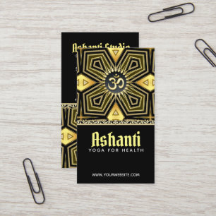 Ashanti Yoga Black Gold Deko Business Card Visitenkarte