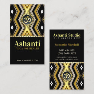 Ashanti Yoga Stylish Black Gold Business Card Visitenkarte