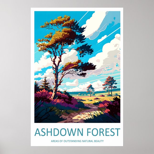 Ashdown Forest Reise Druck Wandkunst Ashdown Poster (Vorne)
