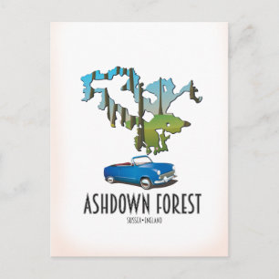 Ashdown Forest Sussex Karte Reiseplakat Karte
