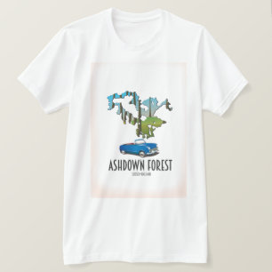 Ashdown Forest Sussex Karte Reiseplakat Karte T-Shirt