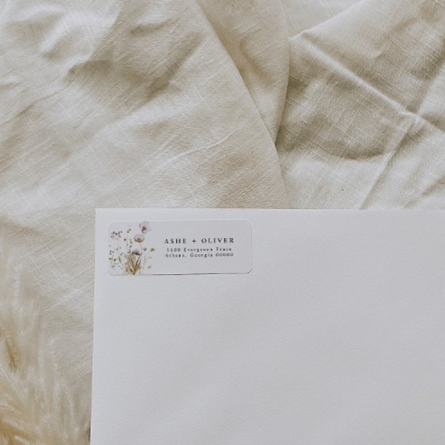 ASHE boho Wildblume Rücksendeadressen-Aufkleber (Von Creator hochgeladen)