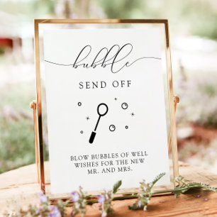 ASHER Calligraphy Bubble Send Off Wedding Sign Poster