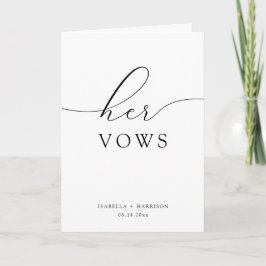 ASHER Elegant Calligrafy Your Wedding Vows Card Karte