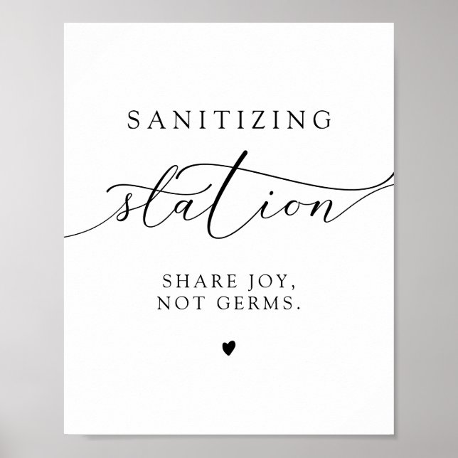 ASHER Elegant Calligraphy Sanitizing Station Signi Poster (Vorne)