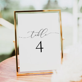 ASHER Elegant Calligraphy Script-Tischnummer Einladung