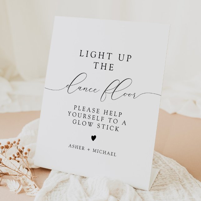 ASHER Elegant Calligraphy Wedding Glow Stick Sockelschild (Von Creator hochgeladen)