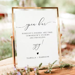 ASHER Elegante Calligraphy Open Bar Drink Poster