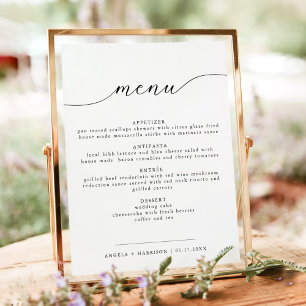 ASHER Elegante Calligraphy Wedding Menu Poster