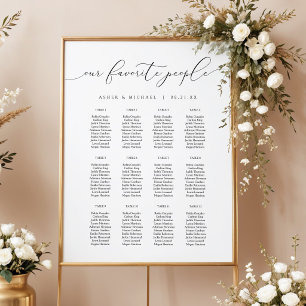 ASHER Elegante Kalligrafie Script Wedding Seating Poster