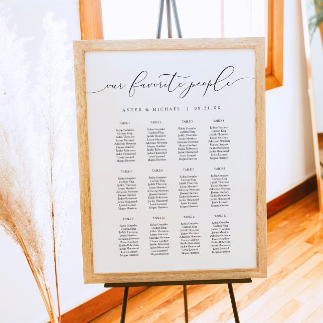 ASHER Elegante Kalligrafie Script Wedding Seating Poster (Von Creator hochgeladen)