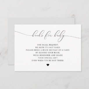 ASHER Elegante Script Books for Baby Shower Card Einladung