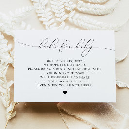 ASHER Elegante Script Books for Baby Shower Card Einladung