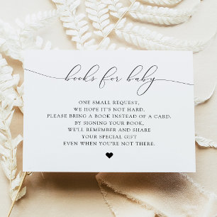 ASHER Elegante Script Books for Baby Shower Card Einladung