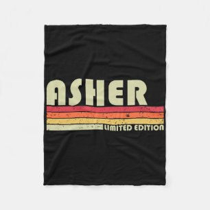 Asher Geschenk Name Personalisiert Lustig Retro Vi Fleecedecke