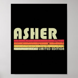 Asher Gift Name Personalisiert Funny Retro Vintag Poster