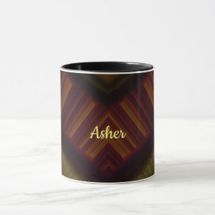 ASHER ~ GLOSSY 3D Glossy Black Brown Green ~ Tasse