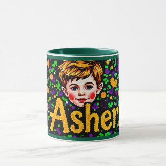 ASHER ~ GLOSSY Sequin Picture ~ Tasse