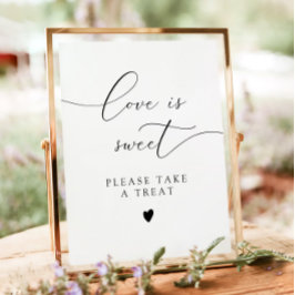 ASHER Kalligraphie Liebe ist süße Dessertspeise Poster