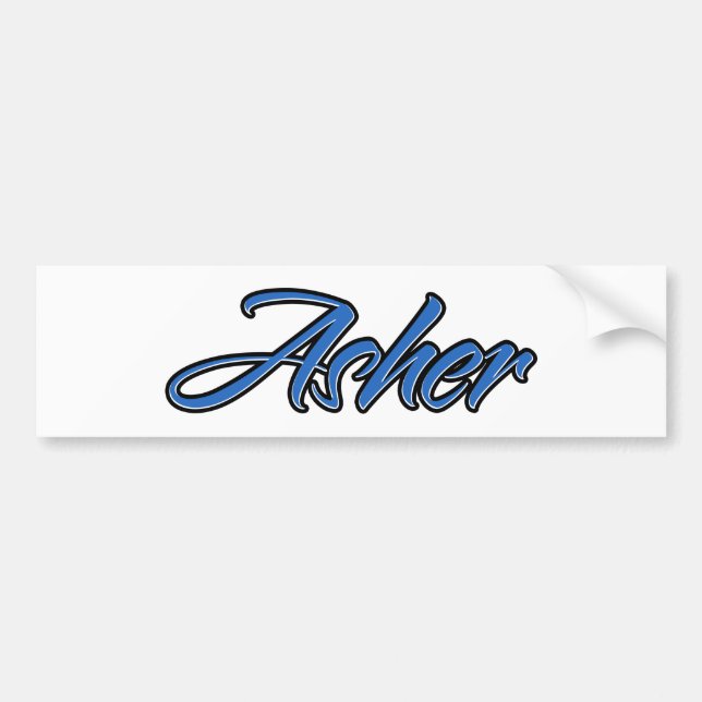 Asher Name blue Aufkleber Sticker Autoaufkleber (Vorne)