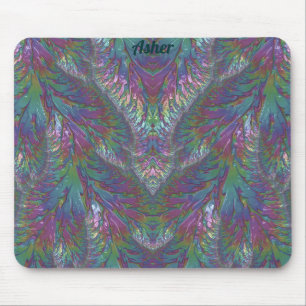 ASHER ~ Zany Shades Aqua Green Pink Silver Mousepad