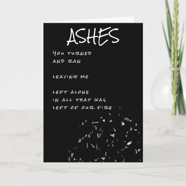 Ashes Gedicht Separation Feiertagskarte (Vorderseite)