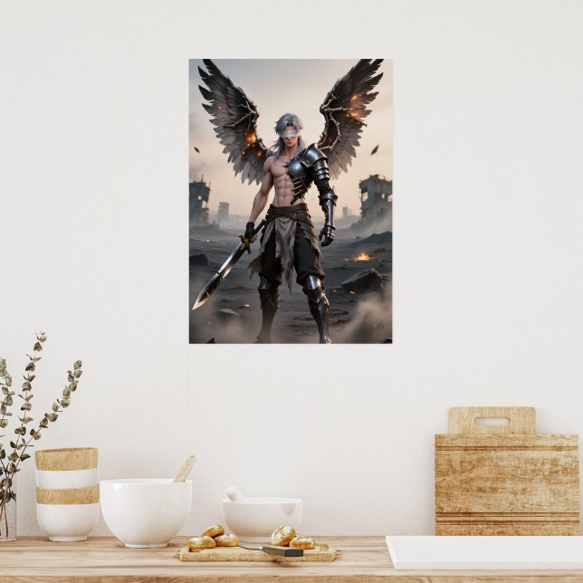 Ashes of Grace - Fallen Angel Krieger Poster (Küche)