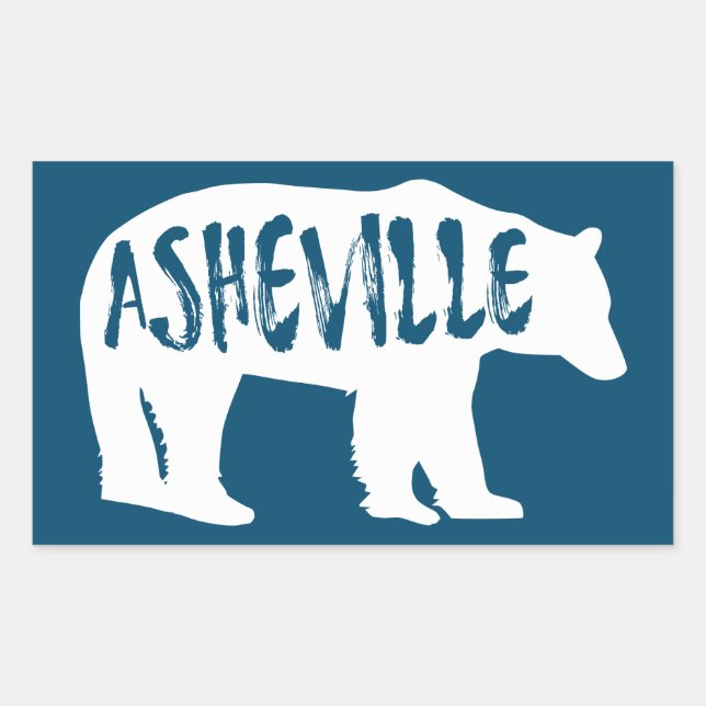 Asheville Bear Rechteckiger Aufkleber (Vorderseite)