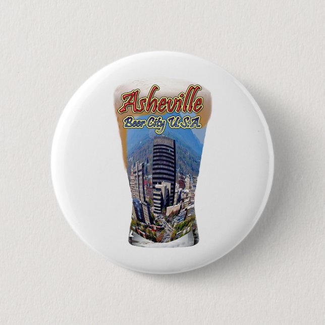 Asheville-Bier-Stadt USA Button (Vorderseite)