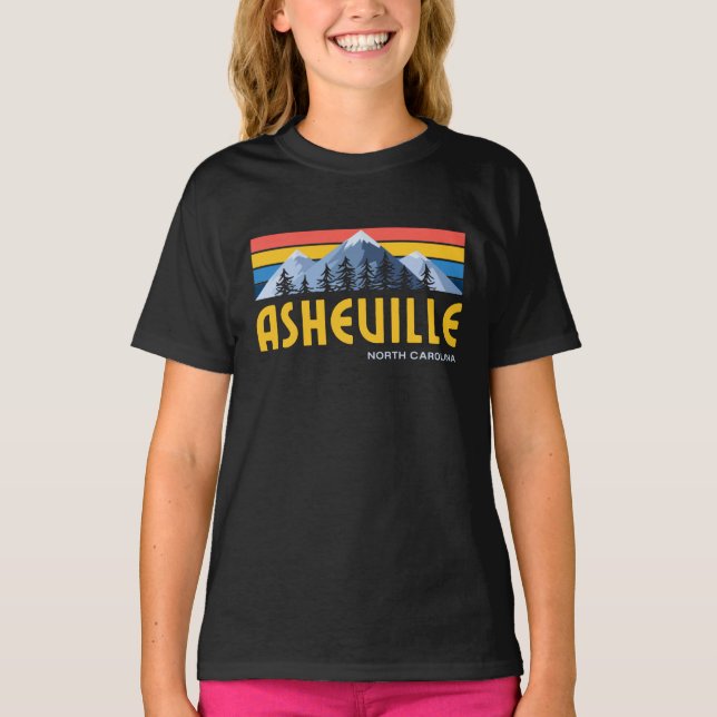 Asheville Mountains Retro Vintage T-Shirt (Vorderseite)