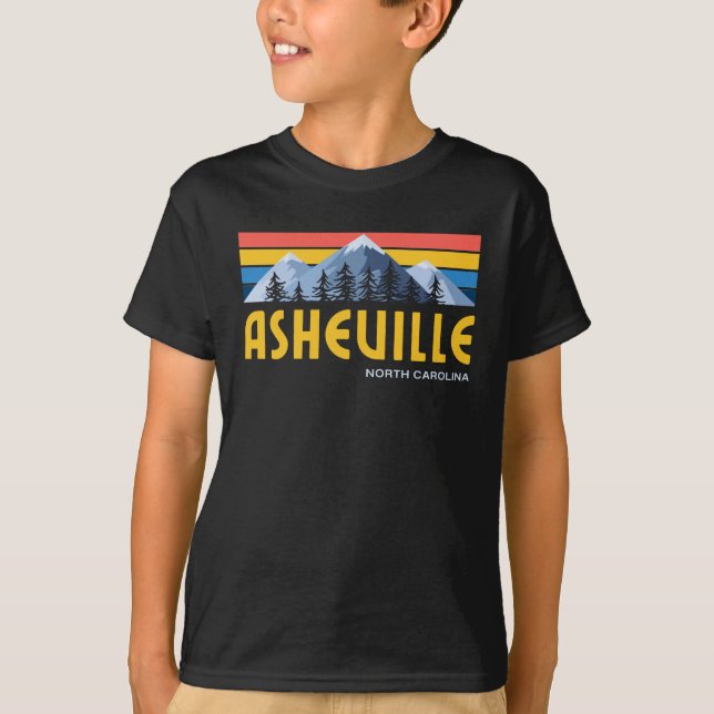 Asheville Mountains Retro Vintager T - Shirt (Vorderseite)