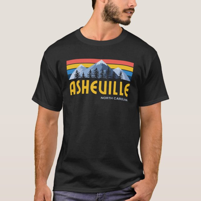 Asheville Mountains Retro Vintager T - Shirt (Vorderseite)
