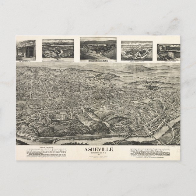 Asheville, NC 1912 Postkarte (Vorderseite)