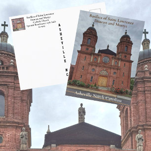 Asheville NC Basilika St. Lawrence Postkarte
