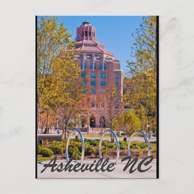 Asheville NC Postkarte (Vorderseite)