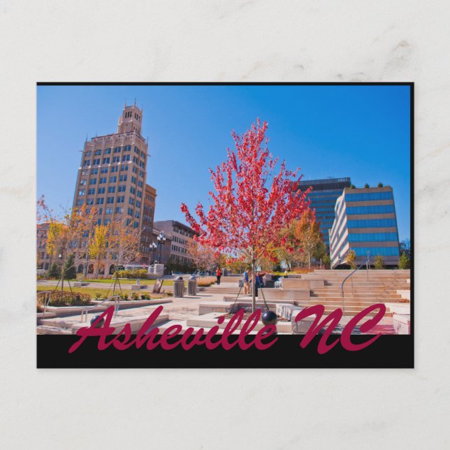 Asheville NC Postkarte (Vorderseite)