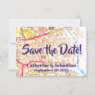 Asheville, NC Vintage-Karte Save The Date