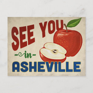 Asheville North Carolina Apfel - Vintage Reise Postkarte