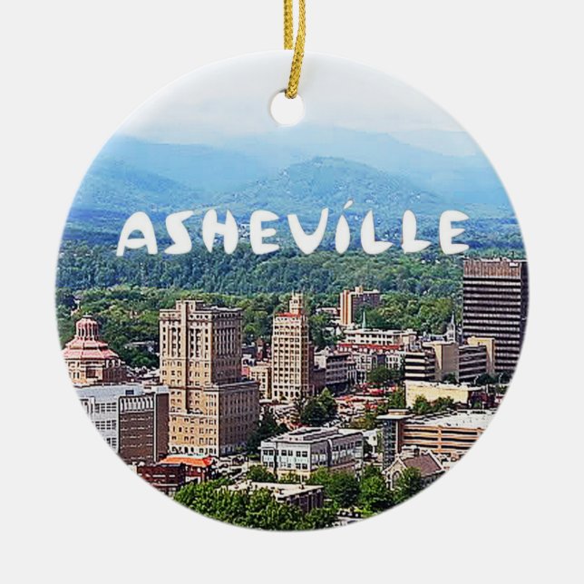 Asheville, North Carolina, Asheville Christmas Keramik Ornament (Vorne)