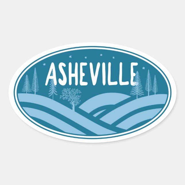Asheville North Carolina Außenbereich Ovaler Aufkleber (Vorderseite)