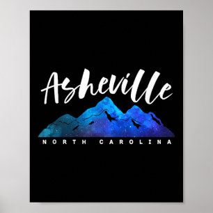 Asheville North Carolina Camping Wandern Skifahren Poster
