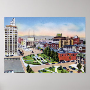 Asheville North Carolina City Plaza Poster