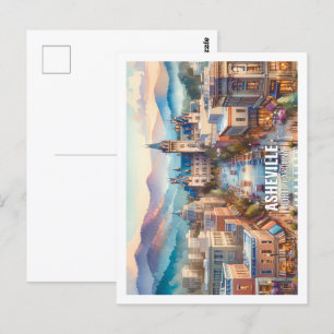Asheville North Carolina Fantastischer Ort Aquarel Postkarte
