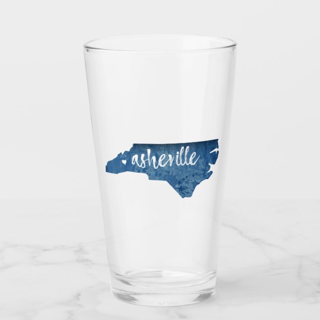 Asheville North Carolina Holzkörner Glas (Vorderseite)
