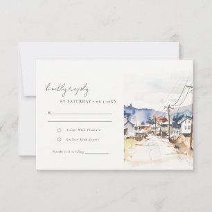 Asheville North Carolina Landschaft Hochzeit RSVP Karte