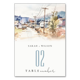 Asheville, North Carolina Landschaft Hochzeit Tischnummer