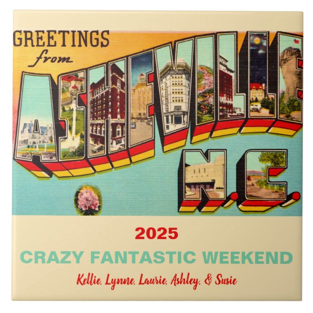 Asheville North Carolina Memory Tile Fliese (Vorderseite)