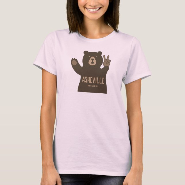 Asheville North Carolina Peace Bear T-Shirt (Vorderseite)