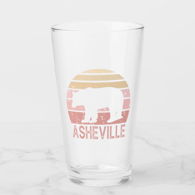 Asheville North Carolina Retro Bear Glas (Vorderseite)
