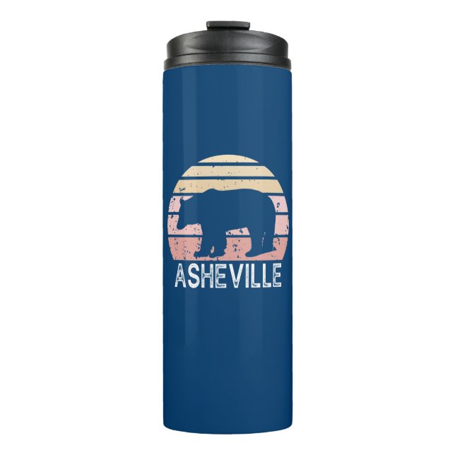 Asheville North Carolina Retro Bear Thermosbecher (Vorderseite)